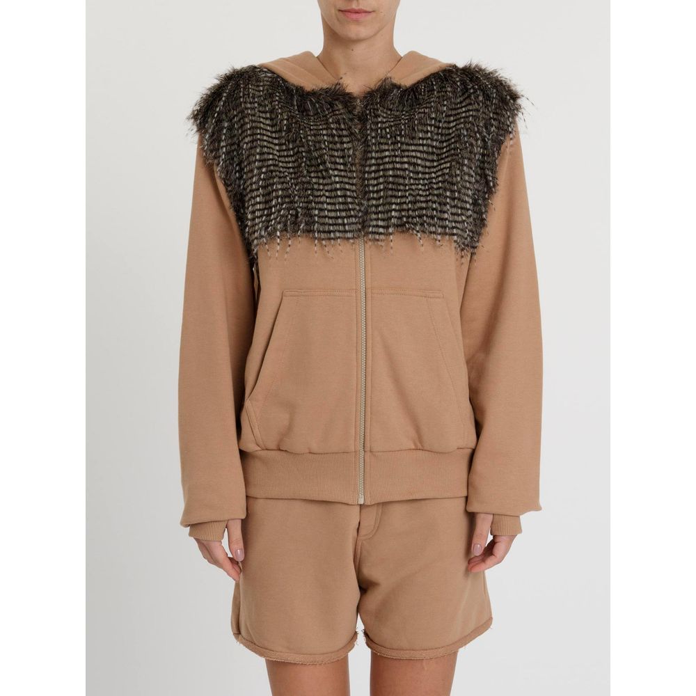 ruffle sleeve moletom com capuz