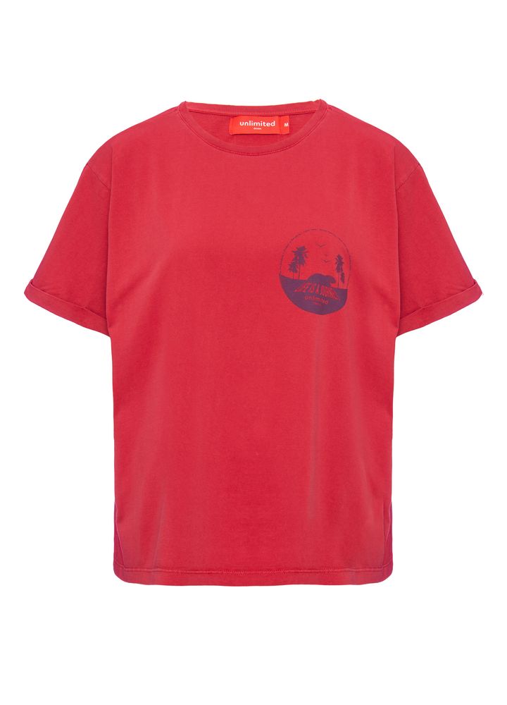 Camiseta-Manga-Curta-Vermelha