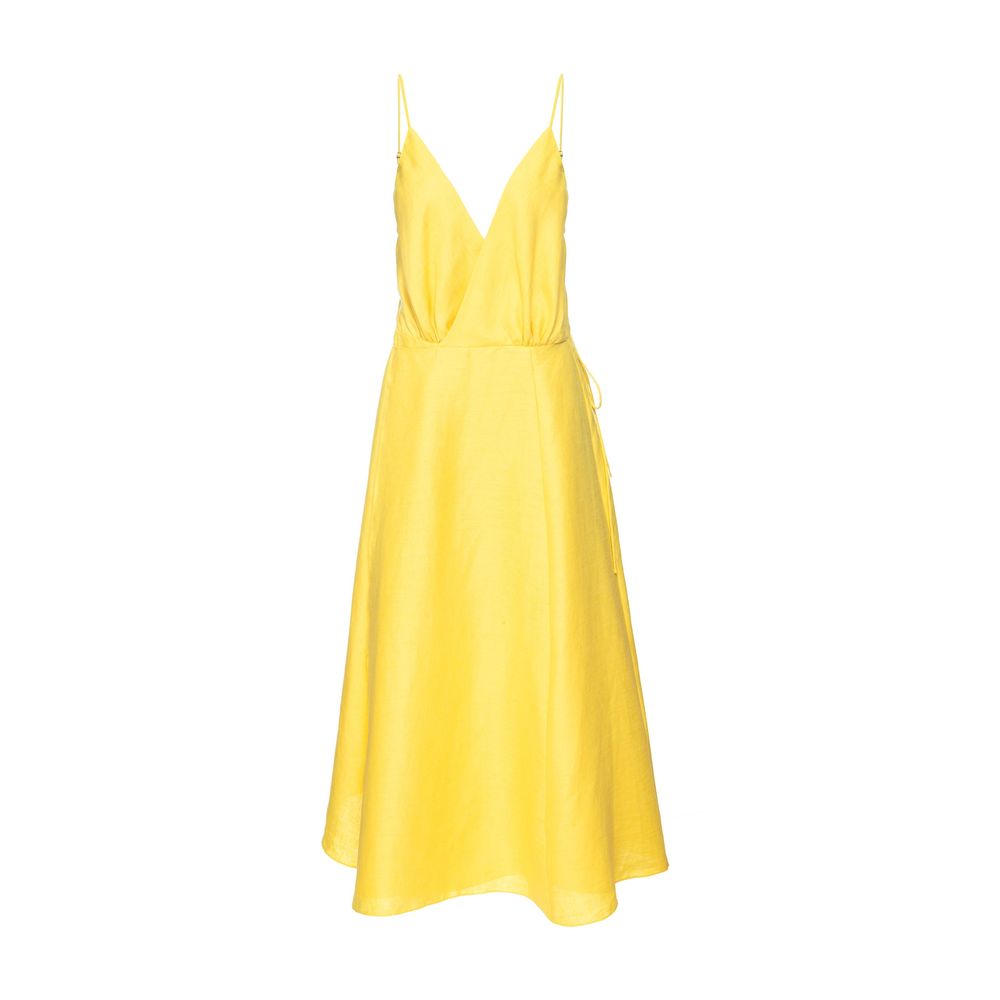 vestido amarelo liso