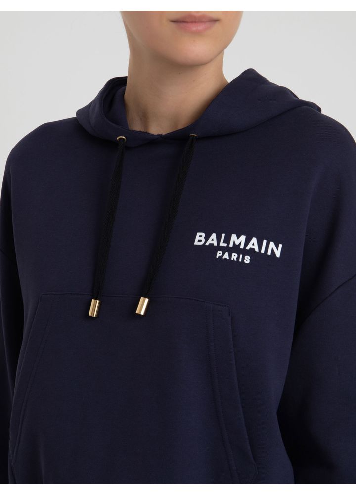 balmain cropped moletom com capuz