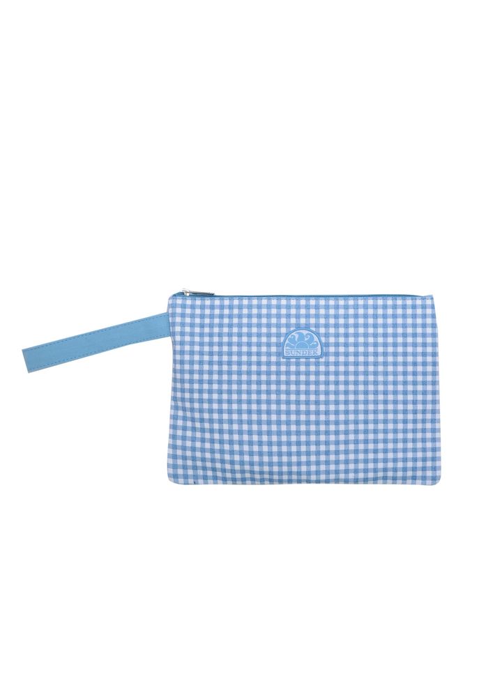 blue plaid bolsa