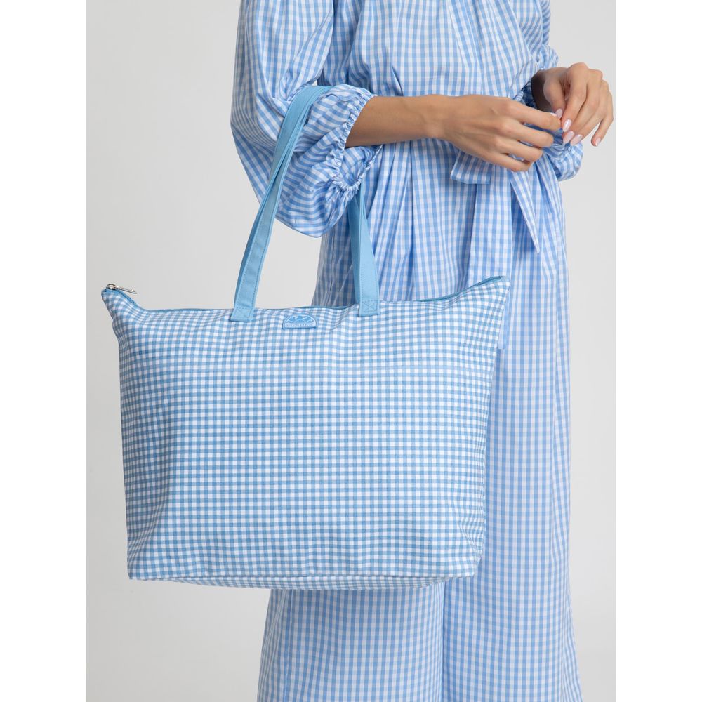 blue gingham bolsa