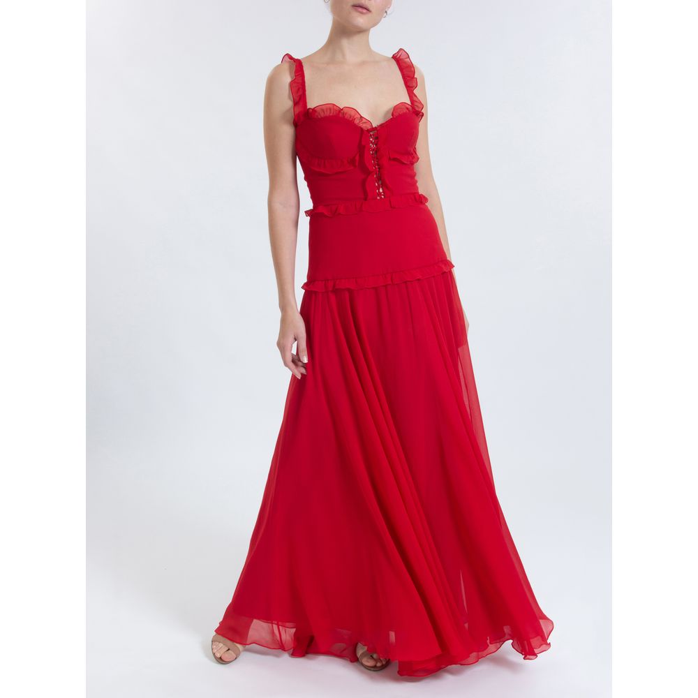 vestido longo vermelho casual