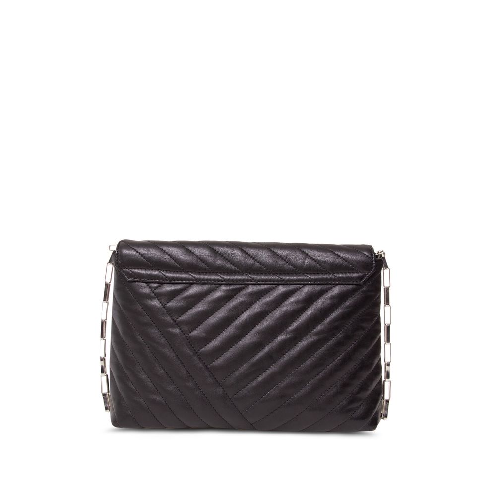 black bolsa with silver