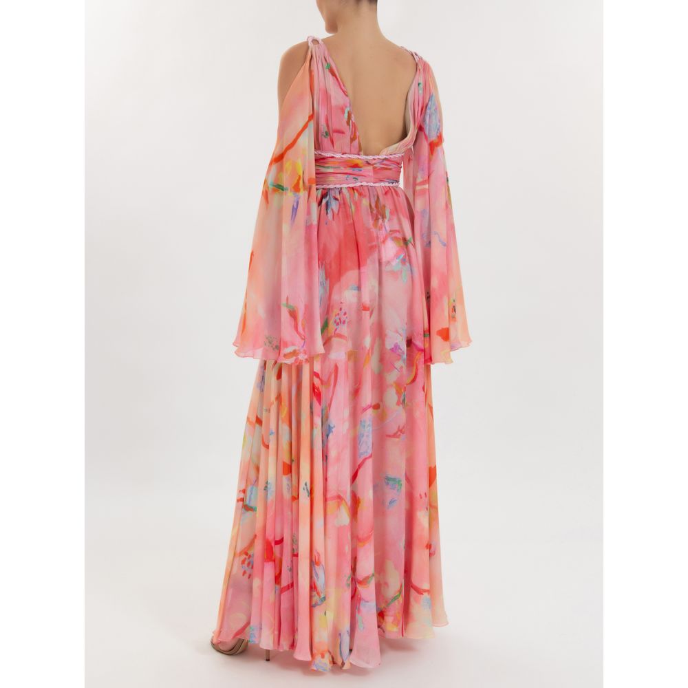 vestido rosa drapeado