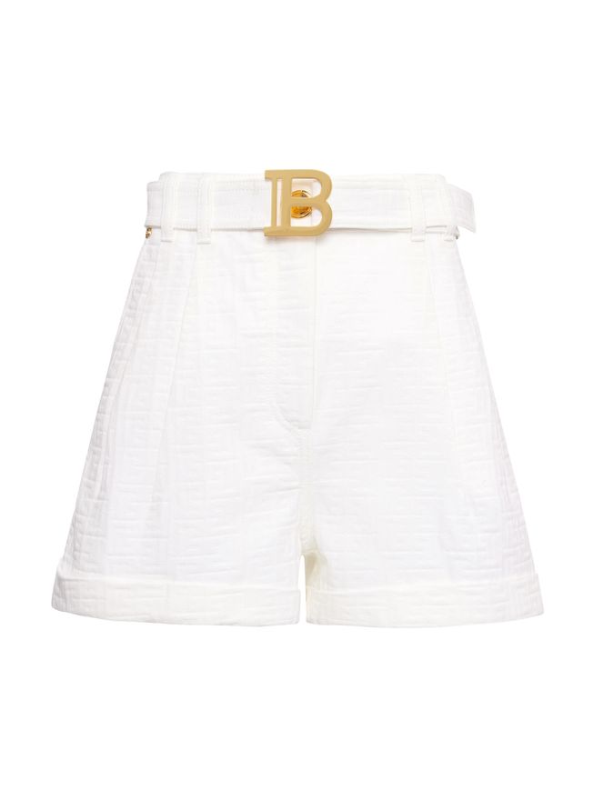 XF1MA040DB540FA-SHORTS-HW-BELTED-MONOGRA-WHITE