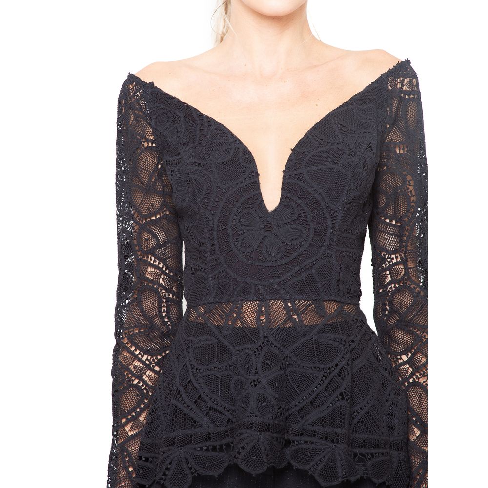 Blusa Manga Longa Tai De Algodao Preta Shopping Cidade Jardim