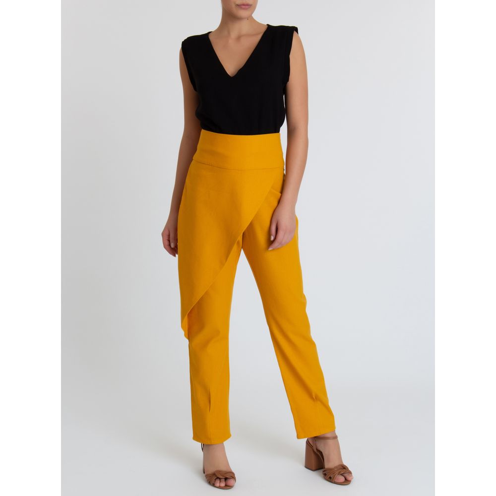 calça de linho amarela