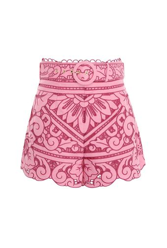 4256ASS222PBD-SHORTS--JUDE-EMBROIDERED-S-PINK-BURGUNDY