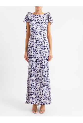 VESTIDO-LONGO-COM-MANGA-CURTA--MANGA-COM-PREGAS-E-AMARRAO-FLORAL