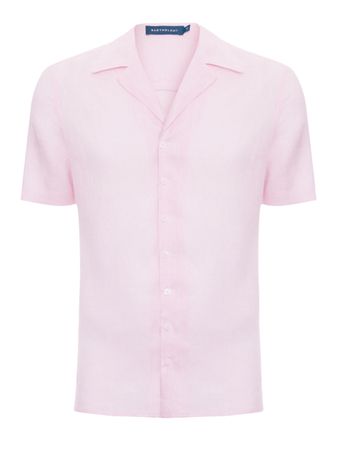 Linen-Shirt-Short-Sleeve-Candy-Pink