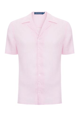 Linen-Shirt-Short-Sleeve-Candy-Pink
