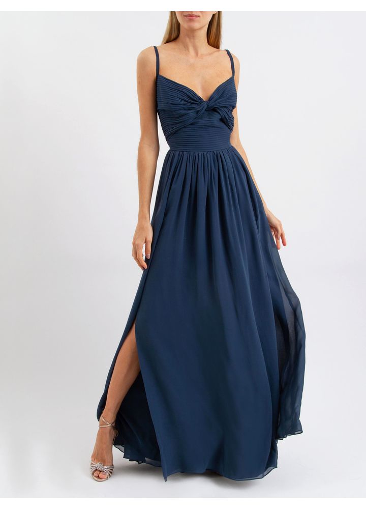 Vestido-Drapeado-Azul