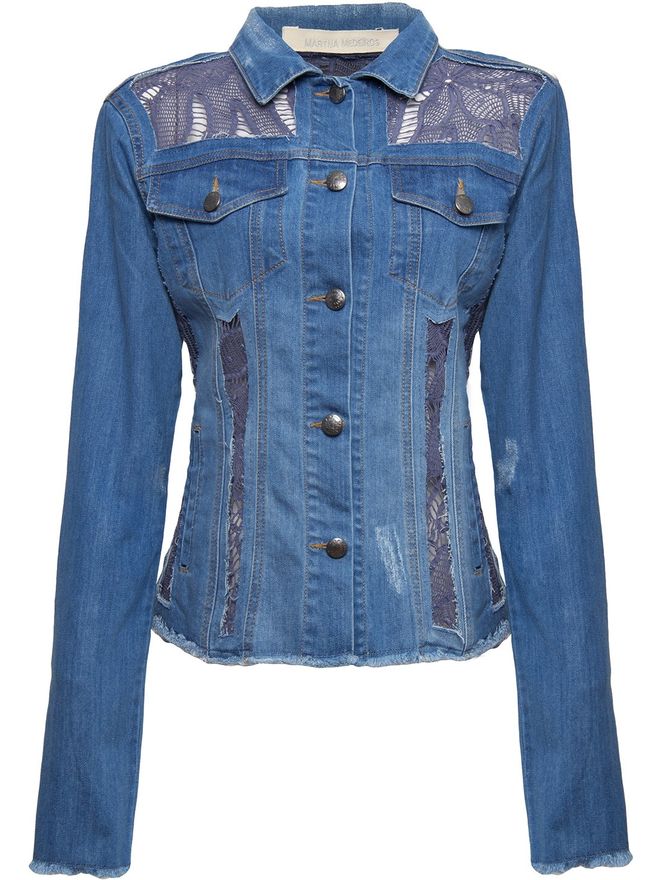 jaqueta jeans acinturada