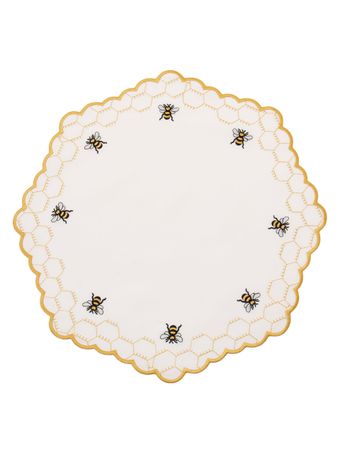 Jogo-Americano-Impermeavel-Colmeia-Branco-Dourado