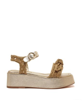 Sandalia-Raffia-Clarita-Flatform-Dourada