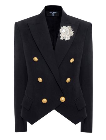YF0SG07505WB0PA-BLAZER-6-BTN-GDP-SHORT-J-BLACK
