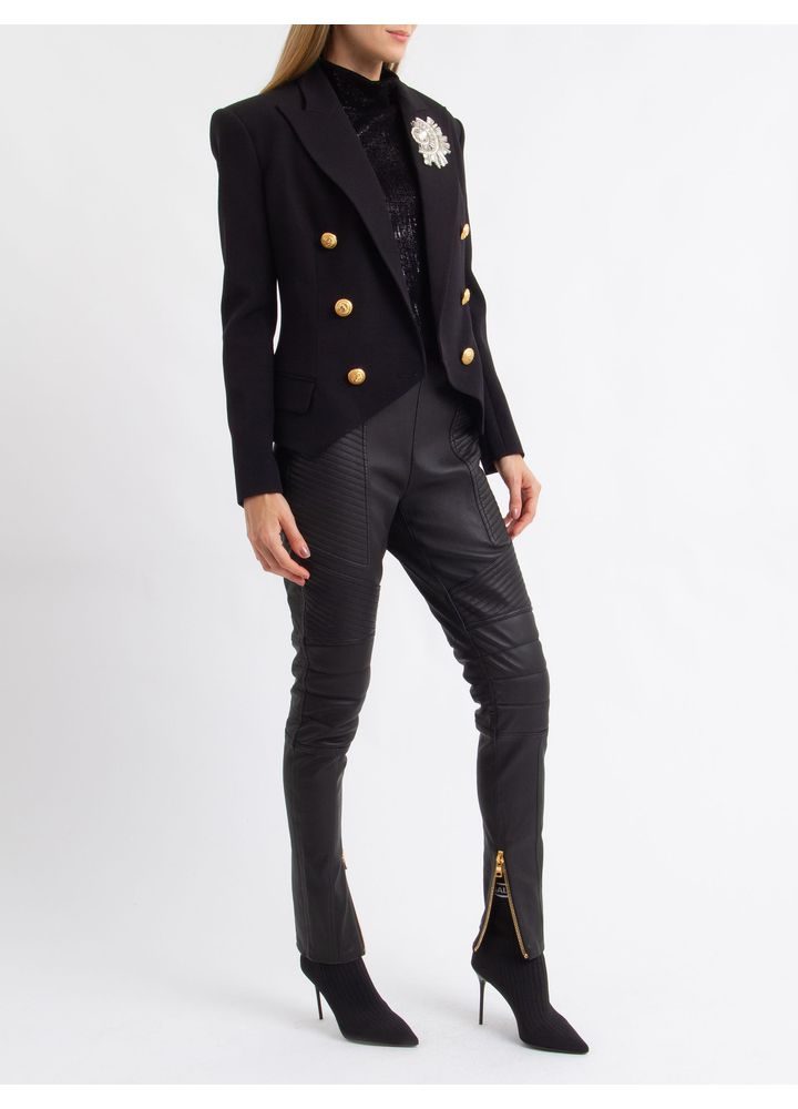 YF0SG07505WB0PA-BLAZER-6-BTN-GDP-SHORT-J-BLACK
