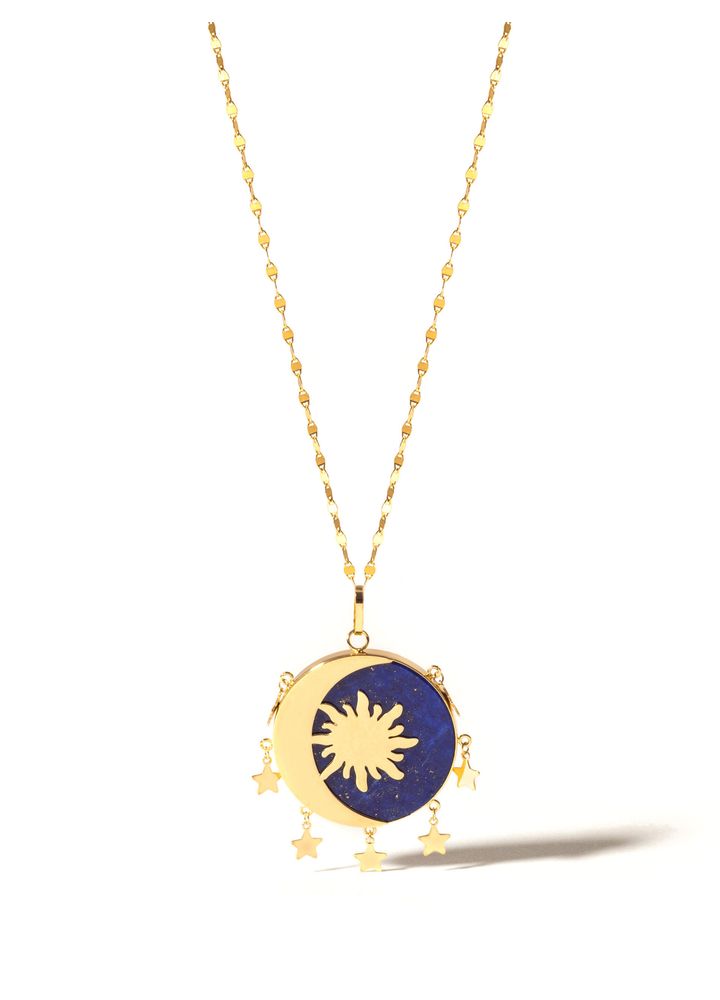 Pingente-Lapis-Lazuli-Sol-e-Lua-Ouro