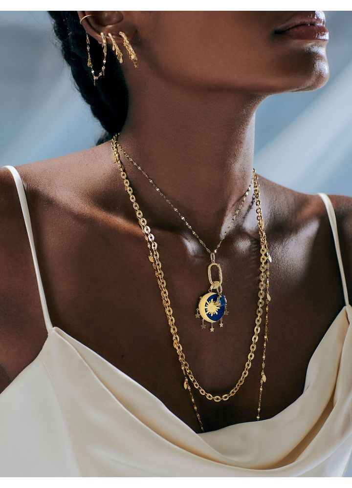 Pingente-Lapis-Lazuli-Sol-e-Lua-Ouro