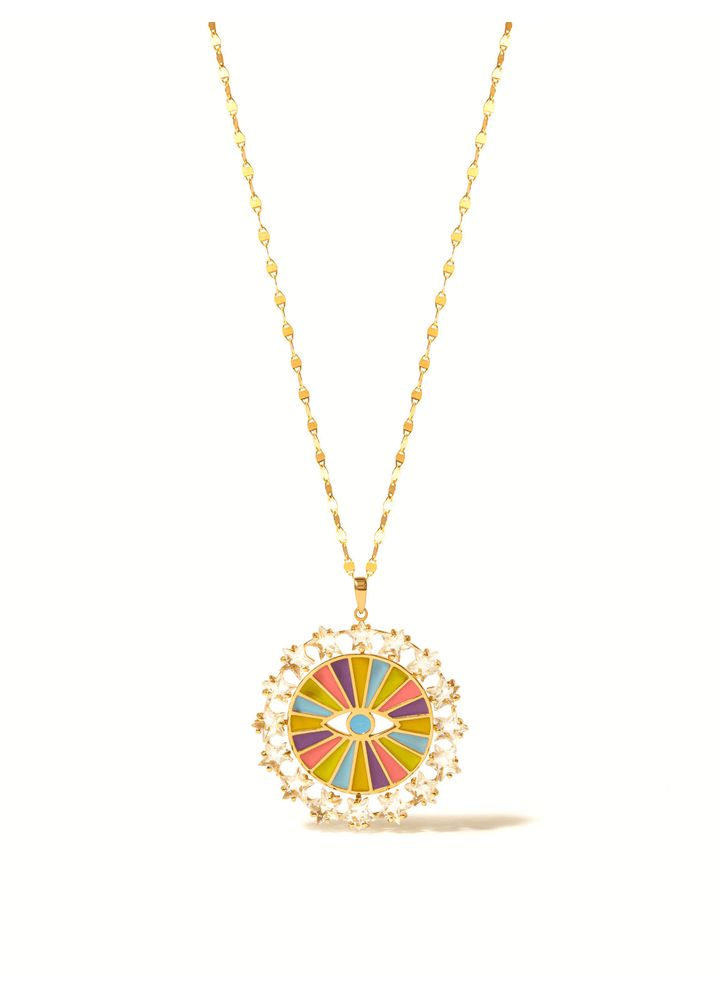Pingente-Resina-Rainbow-Eye-Topaz-Ouro