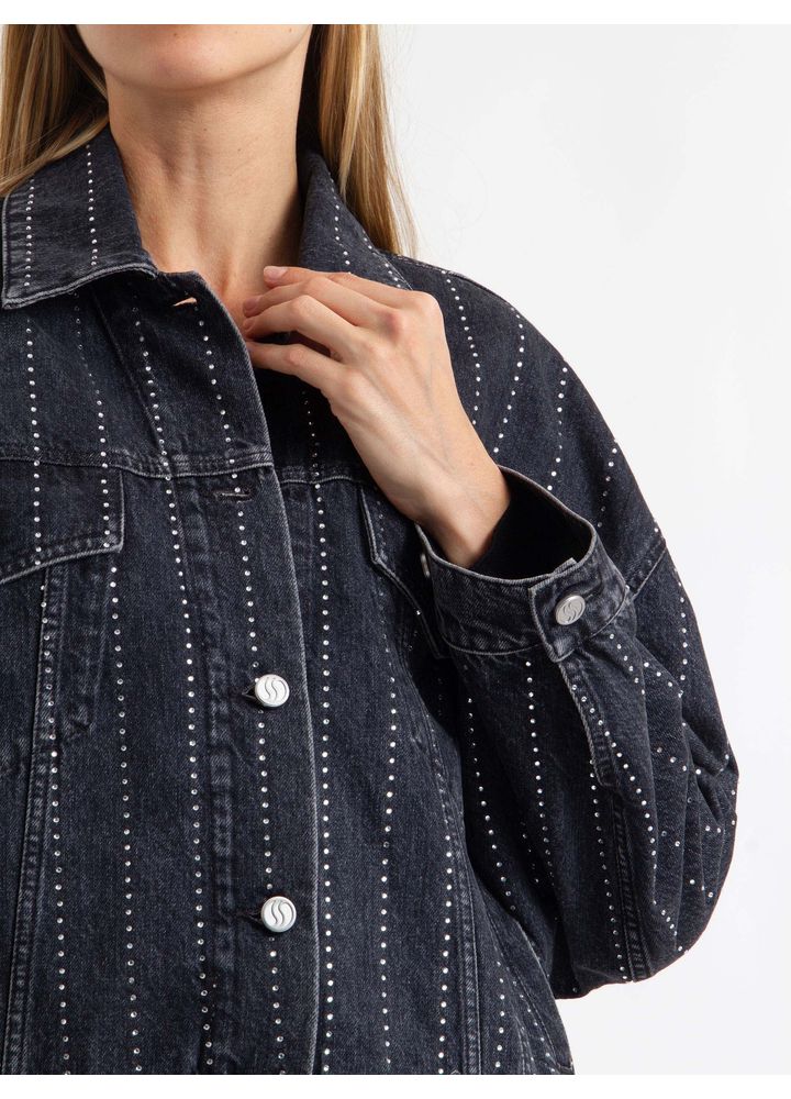 Jaqueta-Jeans-Hotfix-Stripes-Preta