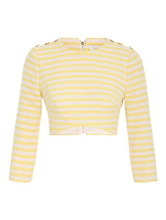 5712THIGYLCMS-CROPPED-MANGA-LONGA-YELLOW-YELLOW-CREAM-STRIPE