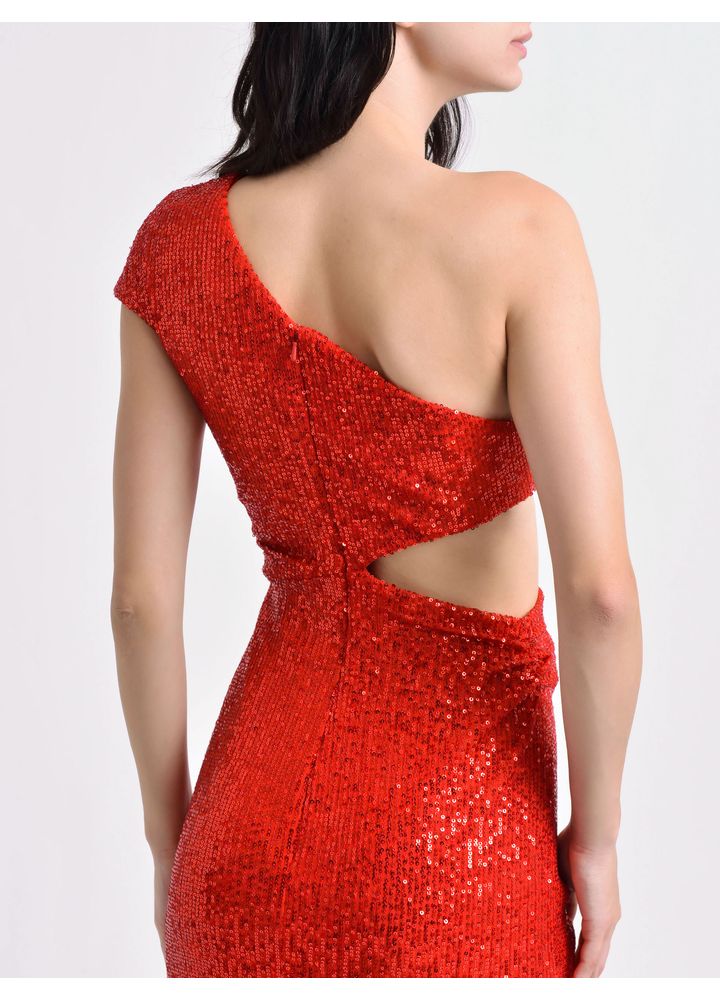 Vestido-Longo-Sequined-One-Shoulder