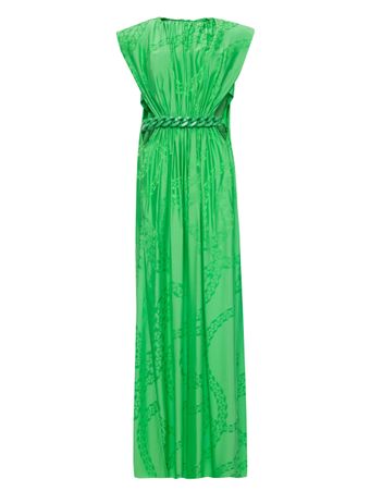 Vestido-Longo-Chain-Jacquard-Verde