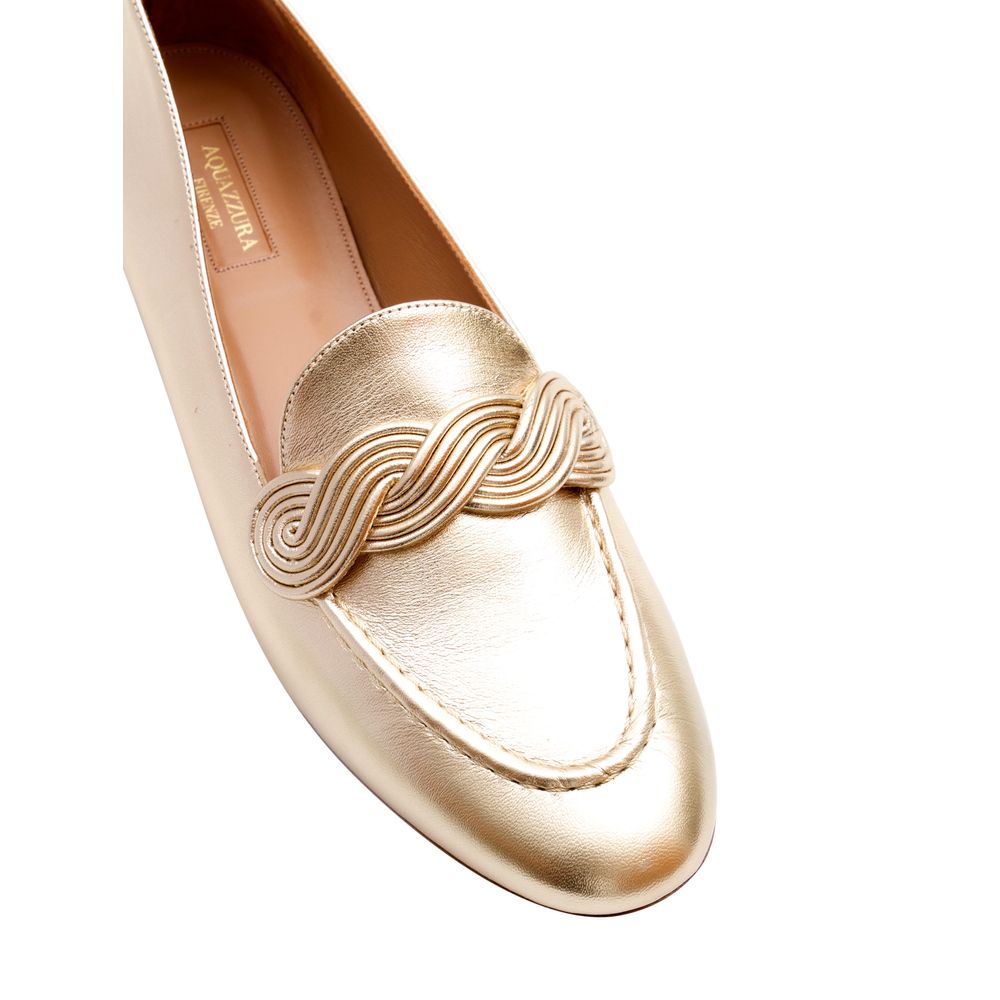 mocassim feminino dourado