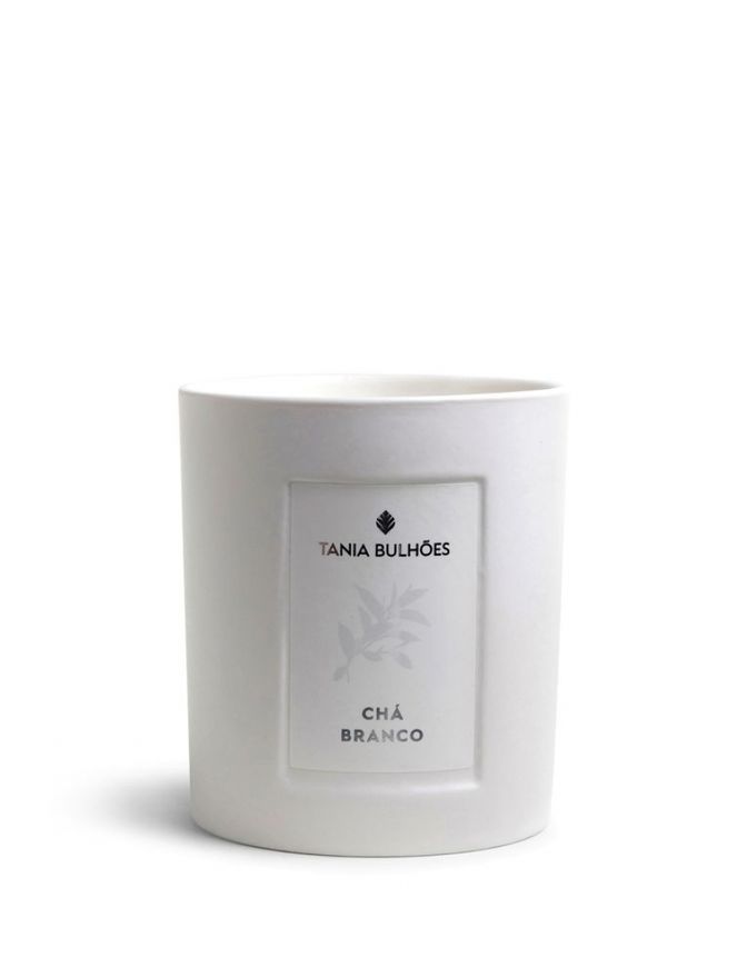 Vela Porcelana Branca Chá Branco 220g