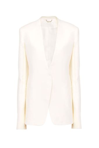 Blazer-Buttonless-Tailored-Jacket-Off-White