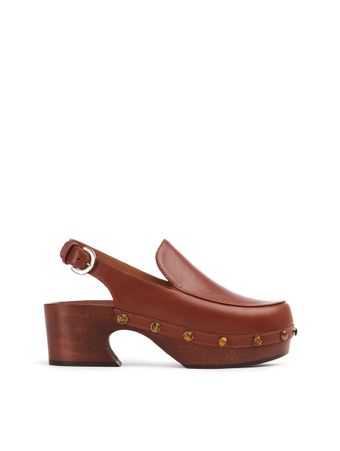 Clog-Aurna-Slingback-Marrom