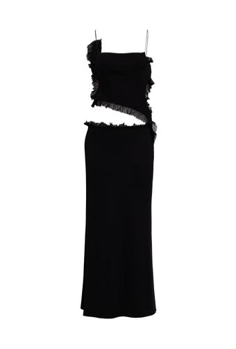 Vestido-Midi-Recortes-Seda-Preto