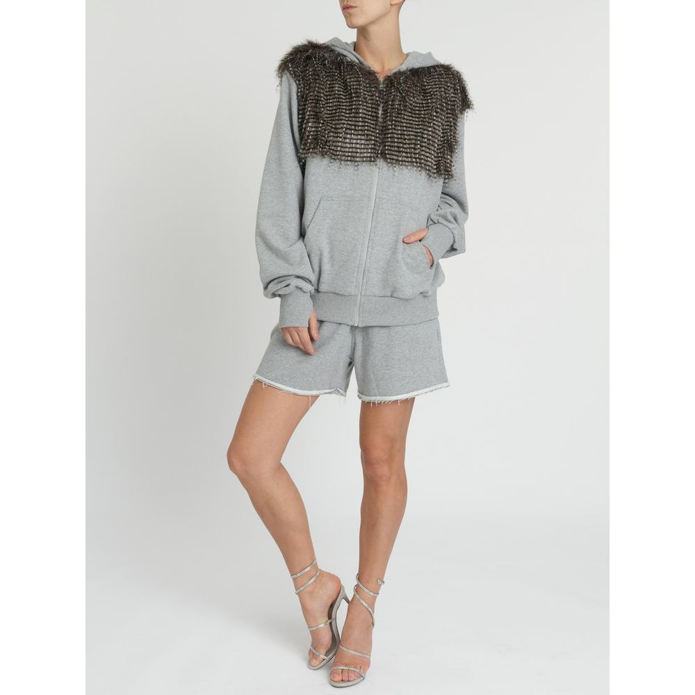 ruffle sleeve moletom com capuz