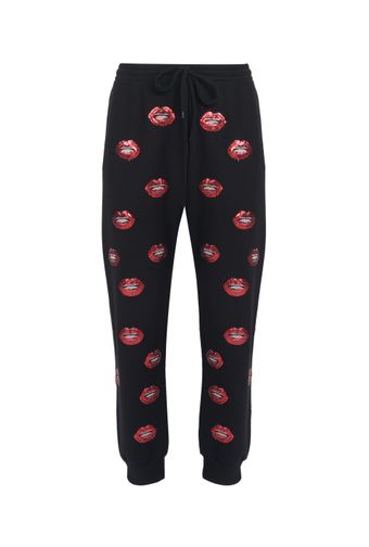 Sexylips-Calca-De-Moletom-Com-Aplicacao-De-Patches-De-Boca-Preto